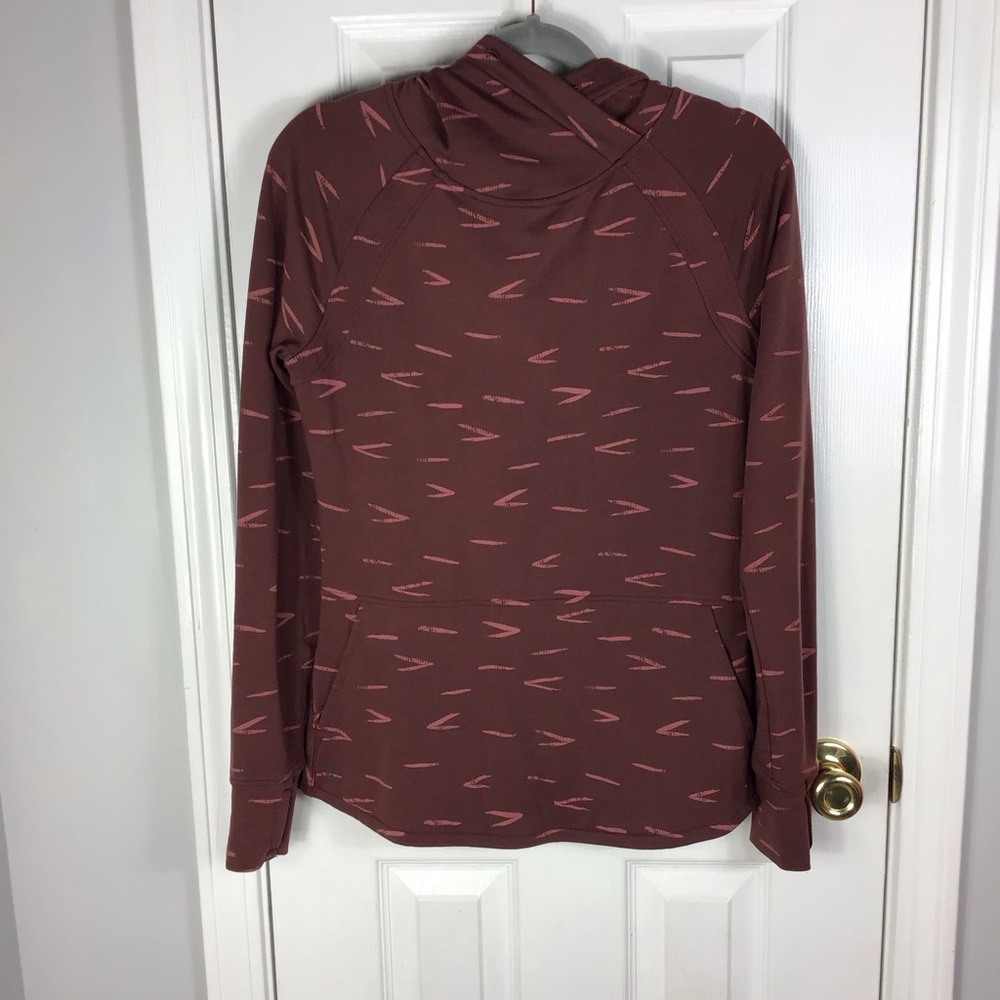 Title Nine Manresa Hoodie Womens Small Maroon French Terry Kangaroo Pocket - Picture 1 of 4